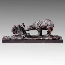 Statue animale Double Bears Bronze Sculpture, Milo Tpal-173 (B)